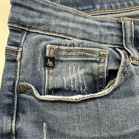 Judy Blue Ankle Jeans Size 13/31 Stretch Denim High Rise Blue Destructed - Picture 4 of 9